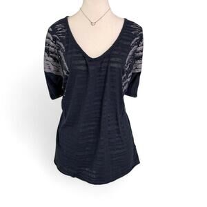 Rock & Roll Cowgirl Angel Wing Mcbling  grunge oversized sheer Top Size XL